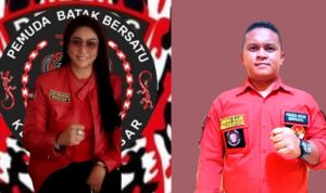 Ketua DPD PBB Kepri, Lilis Panjaitan (kiri) bersama Sekretaris DPD PBB Kepri, Jonathan Silalahi.