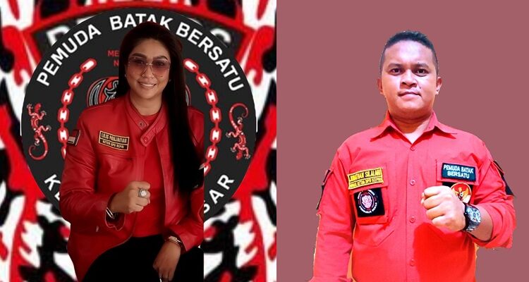 Ketua DPD PBB Kepri, Lilis Panjaitan (kiri) bersama Sekretaris DPD PBB Kepri, Jonathan Silalahi.