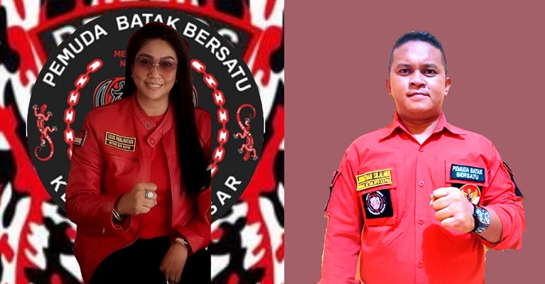 Ketua DPD PBB Kepri, Lilis Panjaitan (kiri) bersama Sekretaris DPD PBB Kepri, Jonathan Silalahi.
