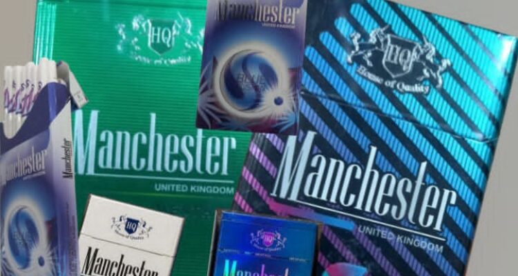 Rokok Manchester, sebuah merek yang di belakangnya ada nama WL dan IWN.